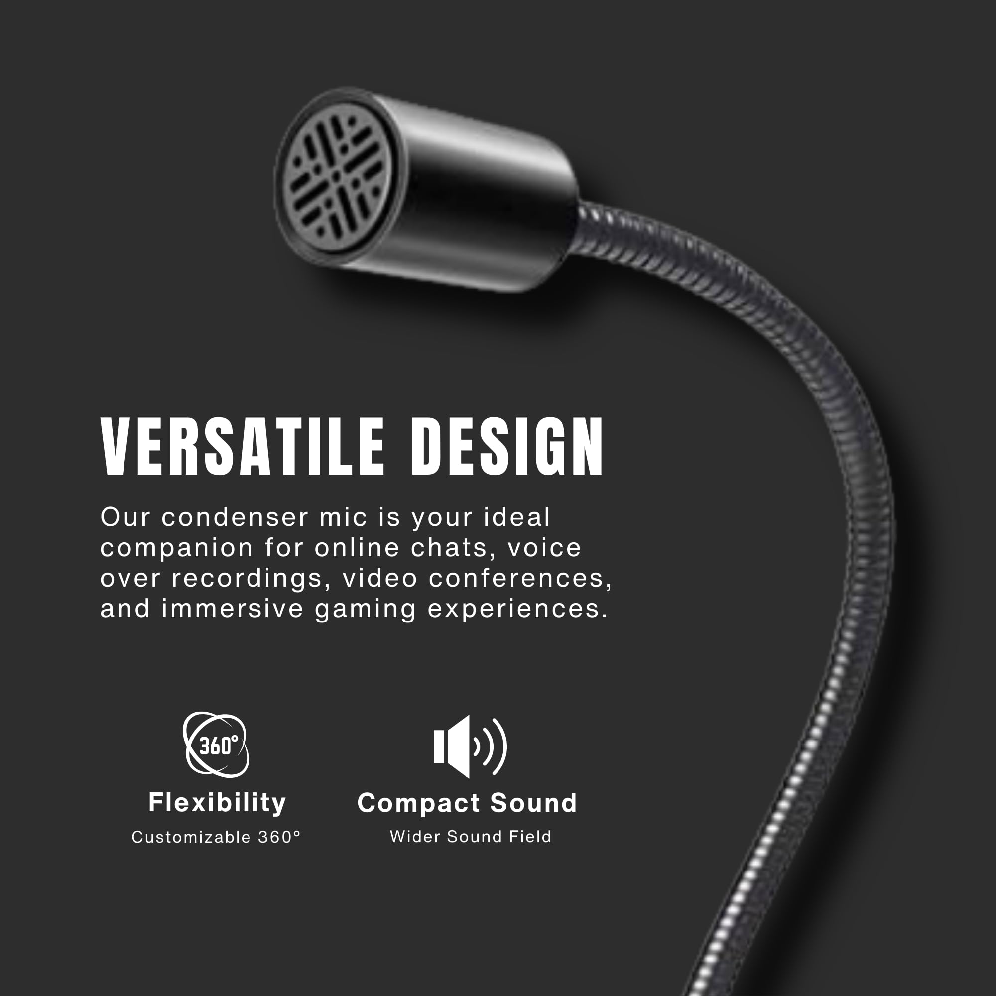 Gooseneck Usb Microphone For Pc  Plug & Play Pc Mic With Mute Button   Condenser Microphone Computer Microphone Gaming  Omnidire